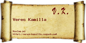 Veres Kamilla névjegykártya